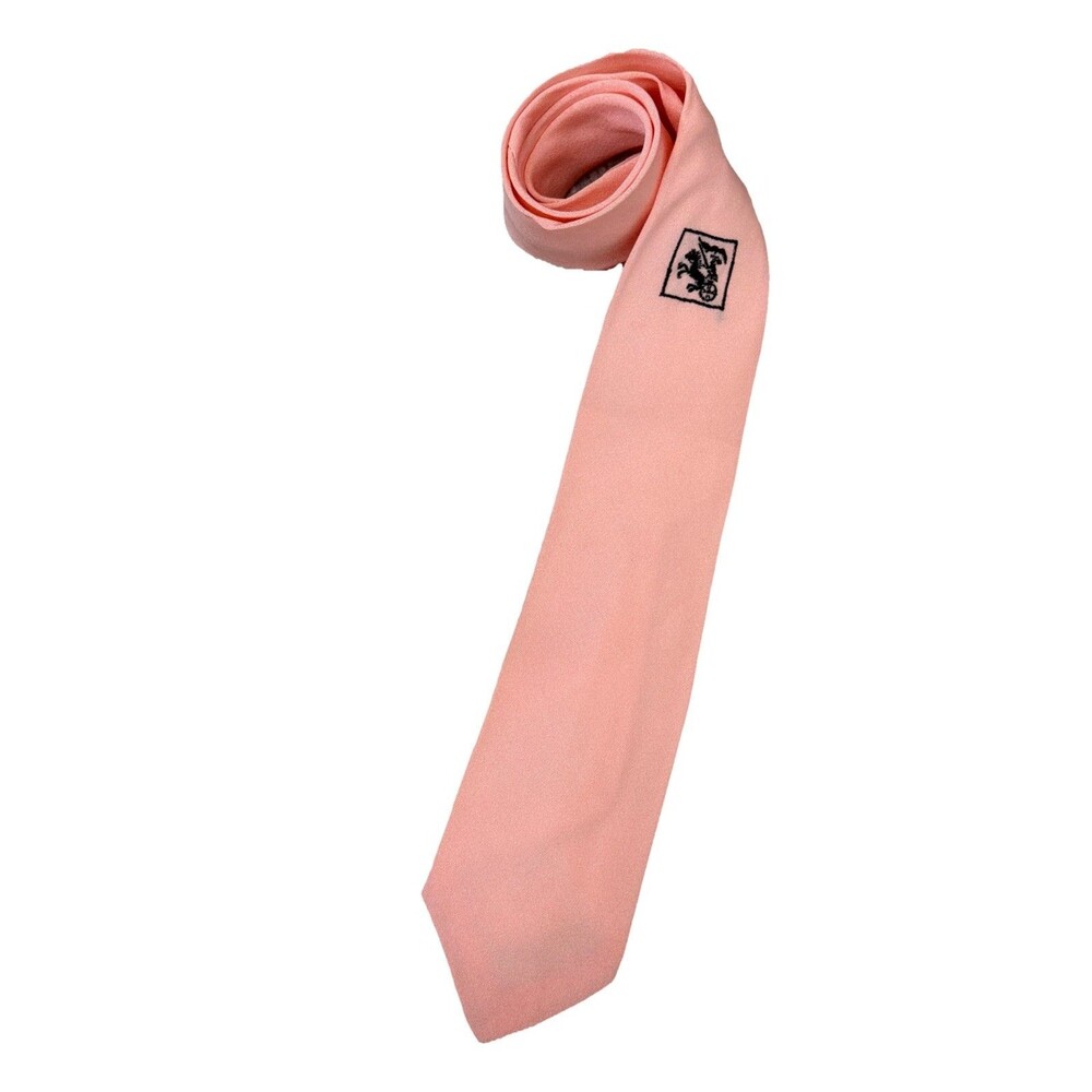 Vintage Skinny Tie | Peach | Bond Style Manor All 100% Silk Embroidered Chariot